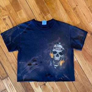 NHRA Distressed Cropped Shirt